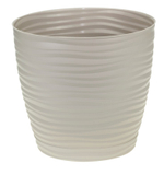 Кашпо для цветов 1,7 л ДЮНА пластик 150 мм с поддоном КРЕМОВЫЙ