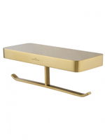 Двойной держатель для туалетной бумаги с полкой WONZON & WOGHAND LOTTE, Брашированное золото (WW-8356-BG)