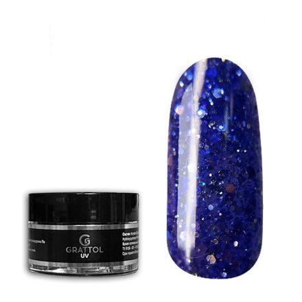 Grattol Gel Opal Planet - Гель цветной с блестками Saturn, 15мл