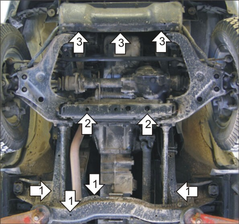 Защита стальная 3 мм Д, КПП Mitsubishi L200 MOTODOR.11317