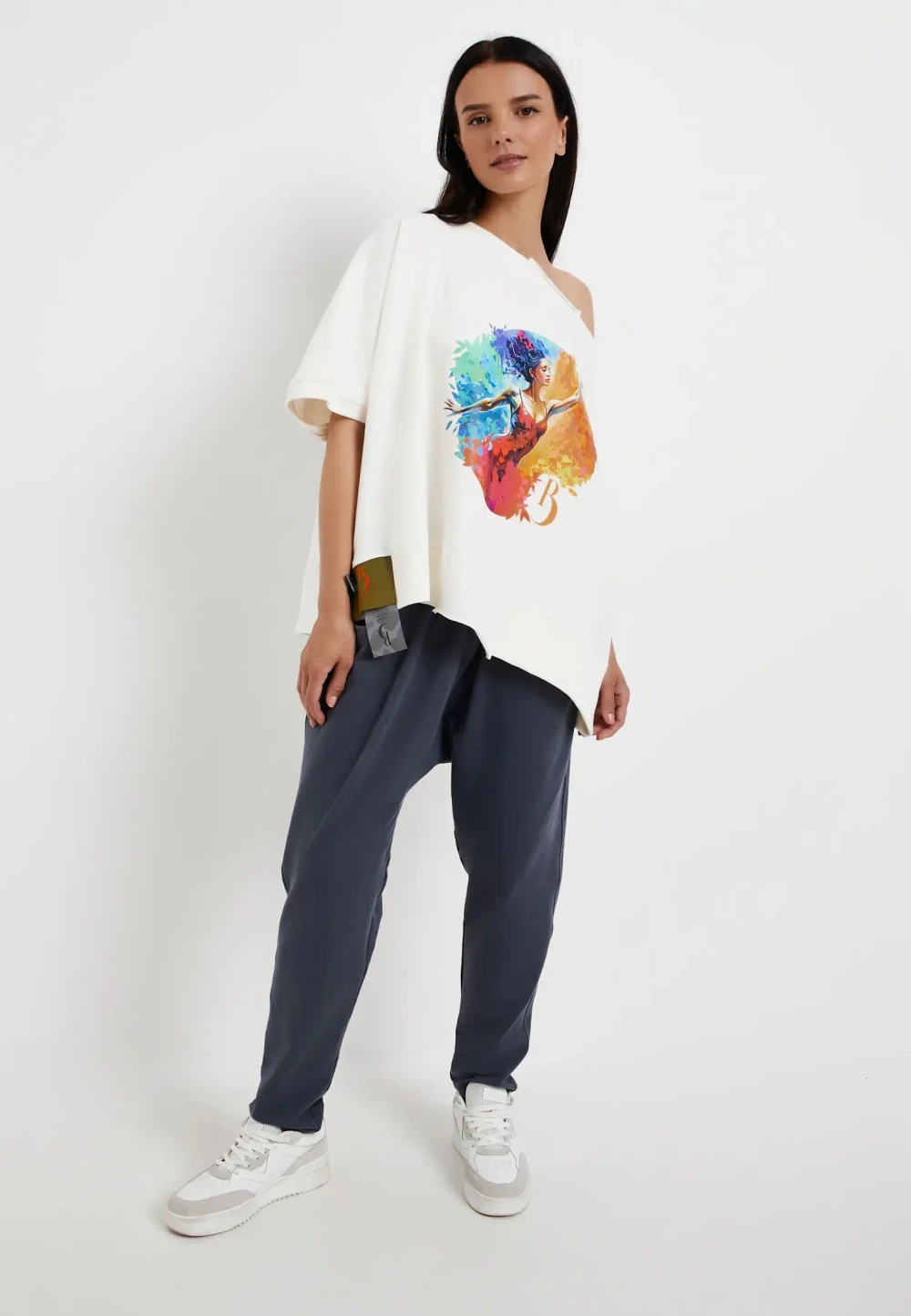 Футболка Летучая мышь принт белый