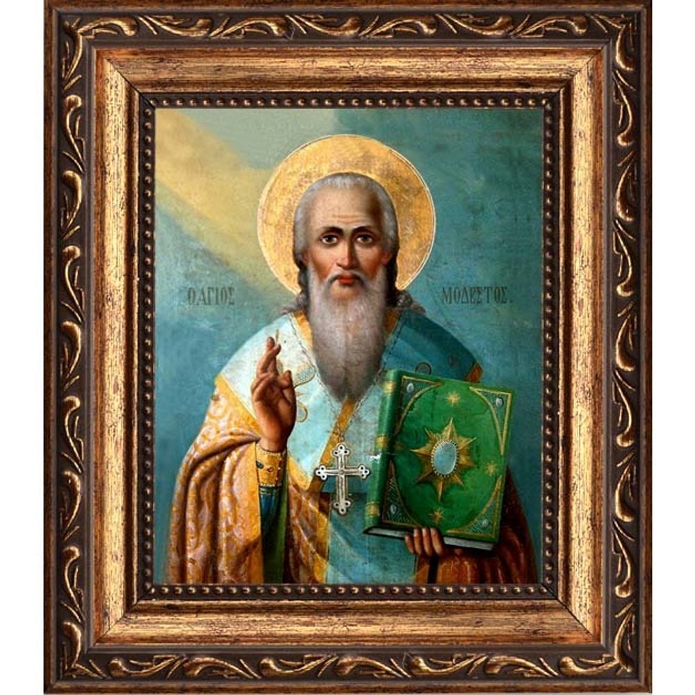 Модест Иерусалимский патриарх, святитель. Икона на холсте.