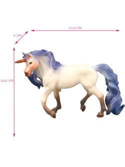 Набор фигурок животных Мир фэнтези Семья белых единорогов с синей гривой 2 шт
