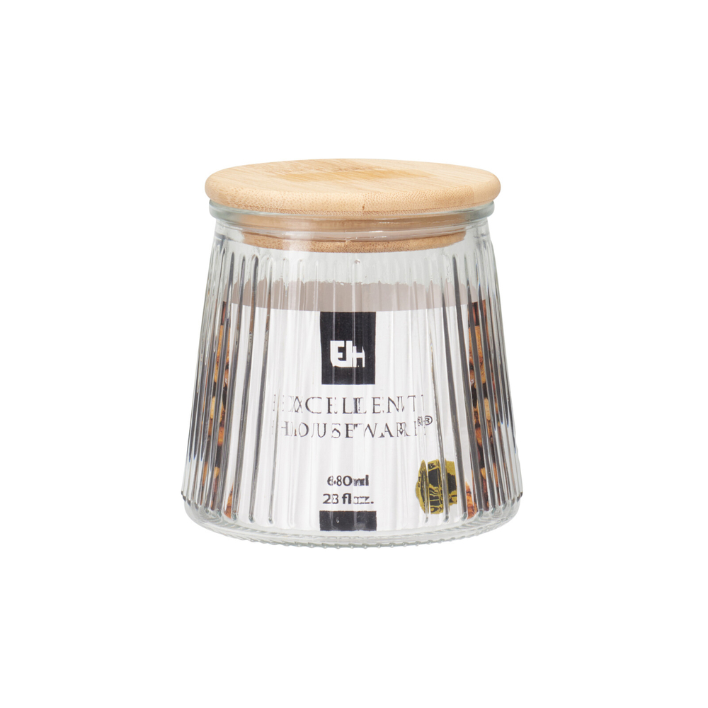 Банка для хранения ребристая с крышкой 680 мл