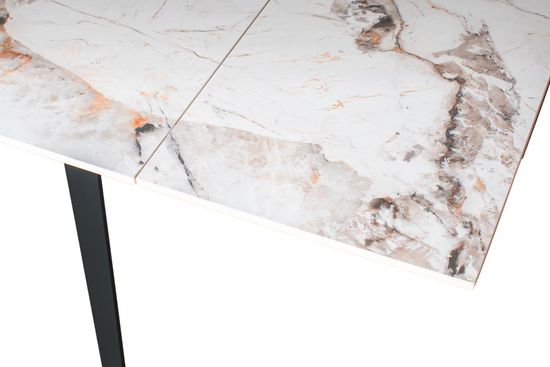 Стол "РЕЙН" 160-240, керамика Top Pandora глянцевый, опоры черный муар