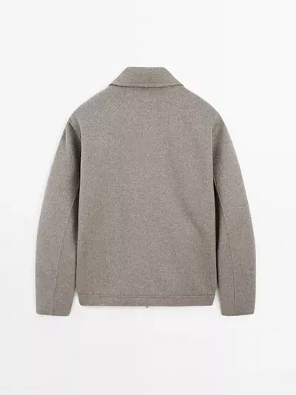 Massimo Dutti Шерстяная куртка с двойной молнией, бежевый