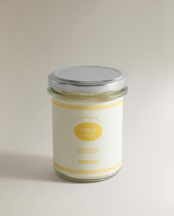Zara Home Свеча ароматическая Lemon Candied 130 г, растительный воск, аромат свежий цитрусовый, Горчичный