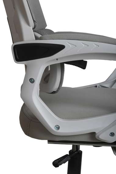 Кресло для руководителя Gramber С26 Сетка серая/Ткань серая/Белый