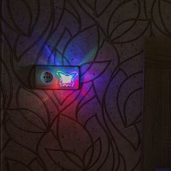 DTL-308-Бабочка-RGB-3LED-0.5W Светильник-ночник. Без выключателя. Блистер