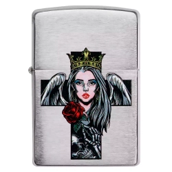 Зажигалка Zippo 49262 Queen and Skull Design, Brushed Chrome
