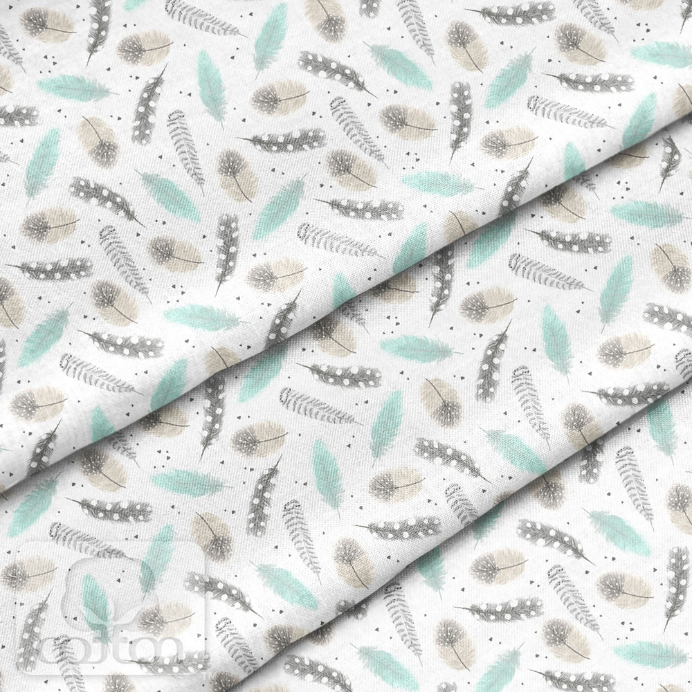 Отрез хлопка, "Перья с рисунком"