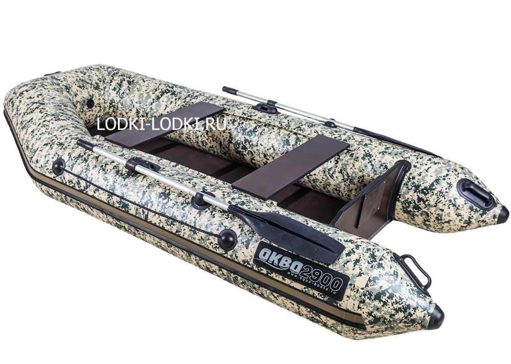 Аква-2900 СКК КАМУФЛЯЖ слань-книжка киль (лодка ПВХ под мотор)