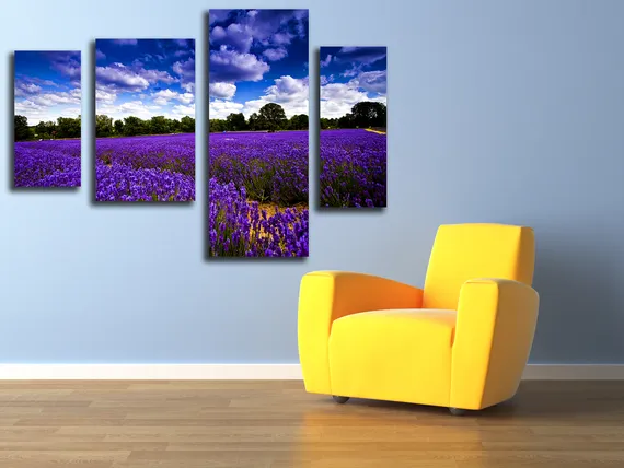 Модульная картина "Поле лаванды"