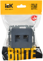 BRITE Розетка компьютерная двойная RJ45 кат.6 РК11-2-БрМ маренго IEK