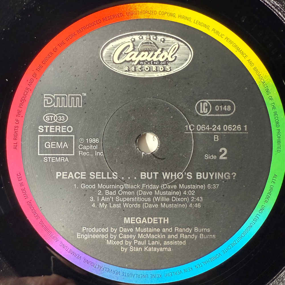 Megadeth ‎– Peace Sells... But Who's Buying? (Европа 1986г.)