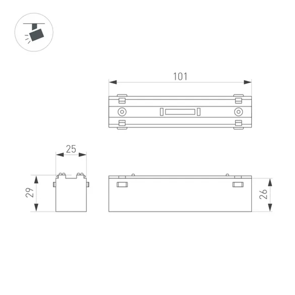 Светильник MAG-VIBE-LASER-L101-6W Day4000 (BK, 24 deg, 48V) (Arlight, IP20 Металл, 5 лет) 044414
