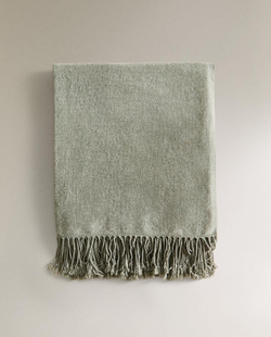 Zara Home - Синель одеяло, синий, 140x190 см