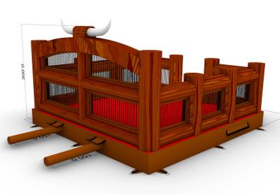 Надувной батут для аттракциона Родео "Ферма 2", 5*5*3 м