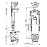 Сливная арматура Alcaplast, со стоп кнопкой, боковой подвод, подключение 3/8'', кнопка хром (SA2000K 3/8" CHROM)