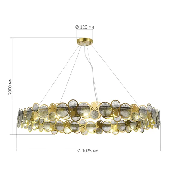 SL6133.313.16 Светильник подвесной ST-Luce Латунь/Дымчатый G9 LED 16*5W 4000K SWATCH