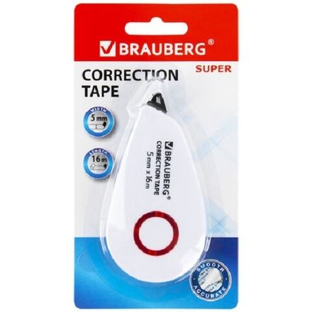 Корректирующая лента Brauberg Super, 5мм/16м, в блистере