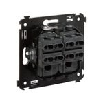 Инвертор двухклавишный в стену, "Avanti", "Черный матовый"