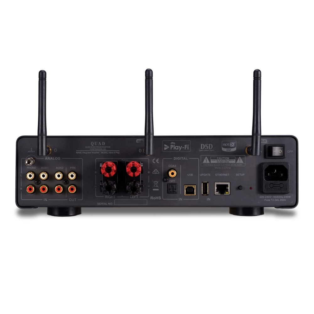 Quad Vena II Play Lancaster Grey — интегральный стереоусилитель с поддержкой стриминга и мультирум