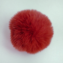 Помпон из искусственного меха "Красно-бурый" d=7 см