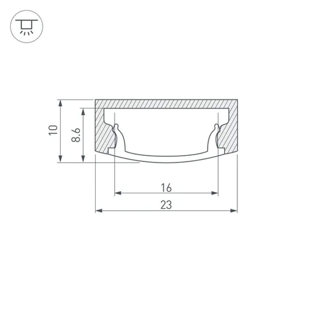 Профиль с экраном ALU-WIDE-H8-2000 ANOD+FROST (Arlight, Алюминий) 014852