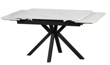 стол OCTARIN 120 White Stone Matt / Опора Черная