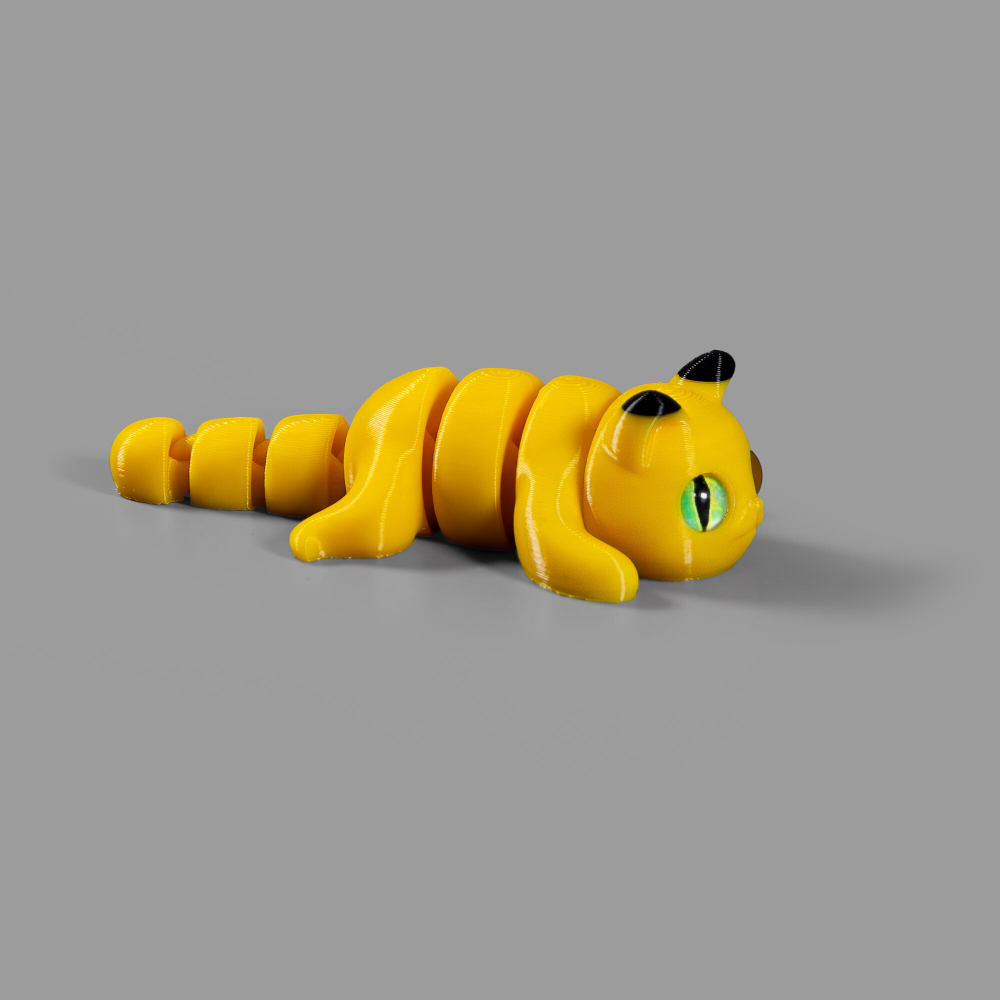 Мини котёнок пятнистые ушки, игрушка антистресс, 10 см., желтый с чёрным