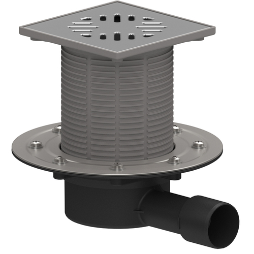 ТП-510.1 Трап регулируемый горизонтальный c выходом 50/40 с прижимным фланцем