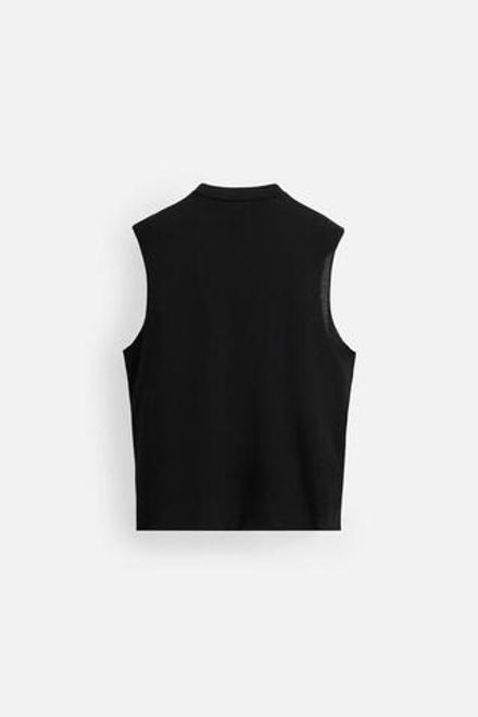 ZARA ФУТБОЛКА АСИММЕТРИЧНОГО КРОЯ, ЧЕРНЫЙ