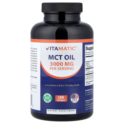 Vitamatic, Масло MCT, 180 капсул (1000 мг в каждой капсуле)