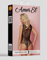 Сексуальное боди с непрозрачными полосами (Размер: S-M-L) (Цвет: черный)