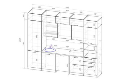 Кухонный гарнитур Терция экстра 5 3000 мм