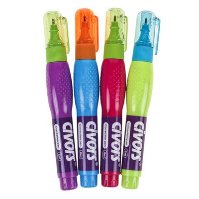 Корректирующий карандаш "Bright" 8мл, металл.наконечник, 4 цвета микс