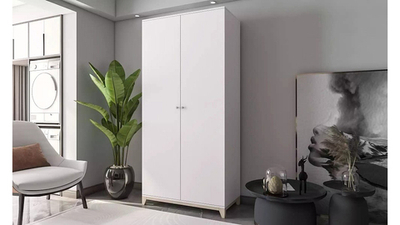 Распашной шкаф Хелен 25 Белый Фасадный 0101 PE 100*50*210 см,    Фиеста