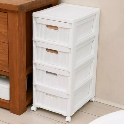 Комод на колесах velvet, 4 ящика, 300х385х690 мм (белый)