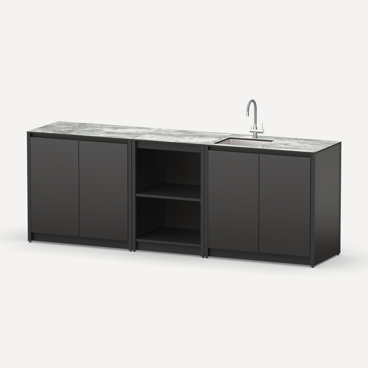 Уличная кухня Lounge C-106S, 2.4 м, черный/серый каспий