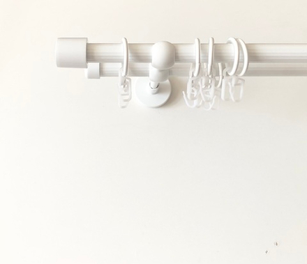 Карниз кованый рифленый Цилиндр Ост d16/16 мм двухрядный, цвет белый