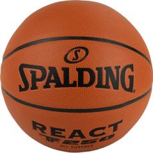 Мяч баск. SPALDING TF-250 React 76803z, р.5, композит. кожа (ПУ), коричн-черн.