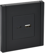FORTE&PIANO Розетка USB A+C 18Вт FP151 черный IEK