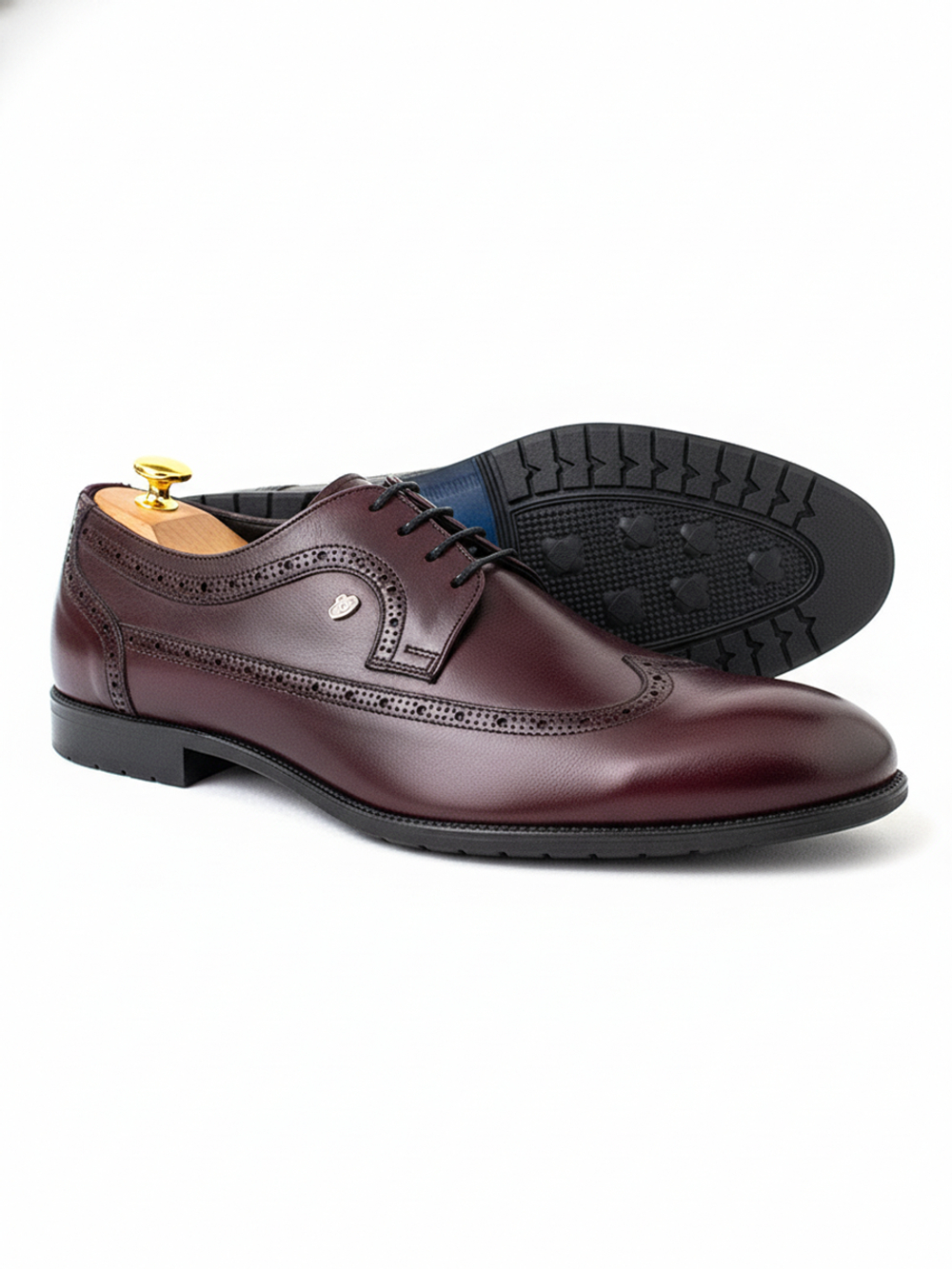 Туфли мужские Vorsh, броги из натуральной кожи, V5243бордо