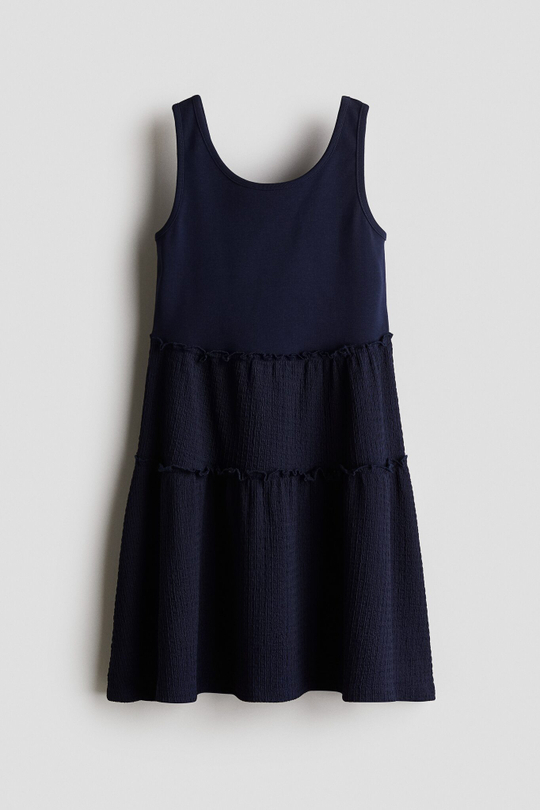 H&M Платье из фактурного джерси, темно-синий