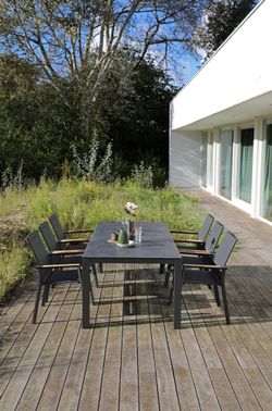 Lyon 220, стол антрацит/серый, алюминий/спеченный камень