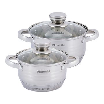 Набор кастрюль 4 предмета 1,5 л; 2 л. Kamille KM 4914 из нержавеющей стали
