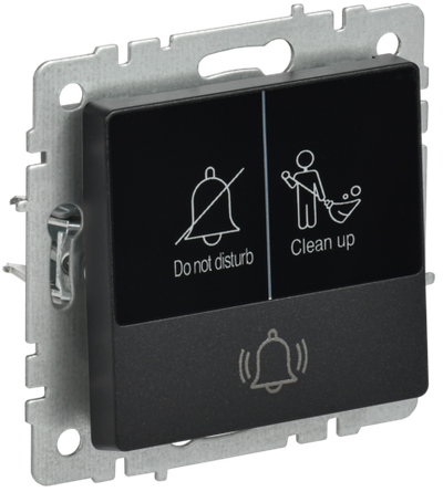 BRITE Кнопка звонка с индикацией для отелей 10А ВС10-1-9-БрЧ черный IEK