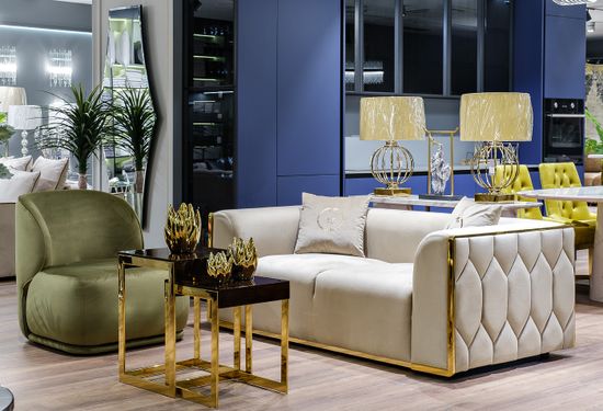 102AN-DIV-9172-BEG Диван Bern двухместный, велюр бежевый 194*96*69см