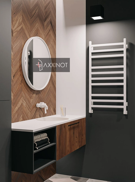 Axxinot V 30 - водяной дизайн полотенцесушитель с квадратным и прямоугольным профилем из нержавеющей стали